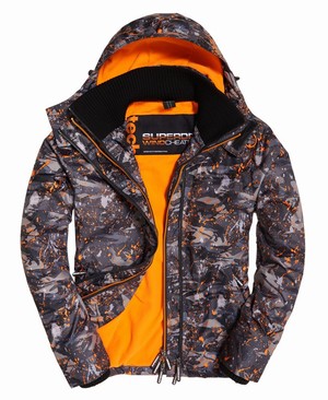 Superdry Pop Cipzár Print Hooded Arctic SD-Windcheater Férfi Kabát Camo/Narancssárga | VAUPT8427